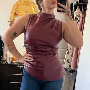 Sleek Burgundy Sleeveless Top